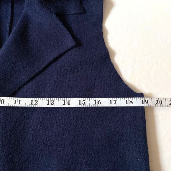 Charter Club Sleeveless Duster Womens M Navy Blue Wool-Effect Open Front NWOT - Picture 12 of 13